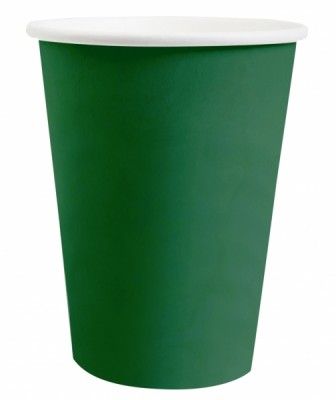 Lot de 10 Gobelets carton 25cl unis, Vert foncé