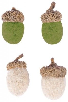 Chaks 75012, Lot de 12 Glands factices en feutrine 2,5cm, Vert/Beige