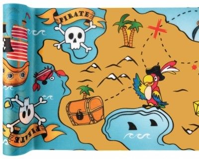 Chemin de table Pirate enfant 5m, Multicolore