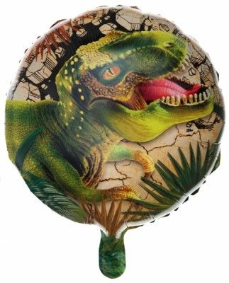 Sachet de 1 ballon alu Dinosaure T-Rex multicolore