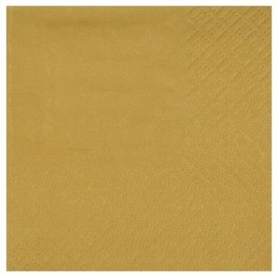 Lot de 25 petites Serviettes COCKTAIL 20x21cm, Or