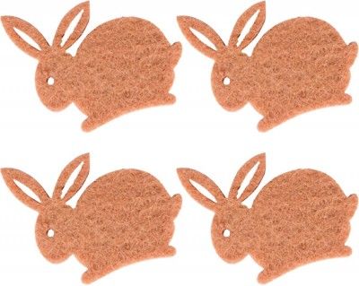 Chaks 77071, Sachet de 12 confettis Lapins feutrine, Brun