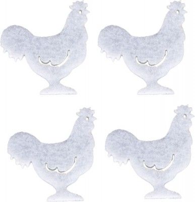 Chaks 77073, Sachet de 12 confettis Coqs feutrine, Blanc