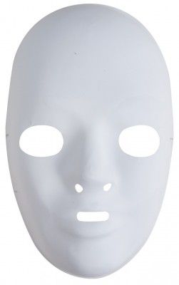 Lot de 6 Masques blancs PVC, taille adulte