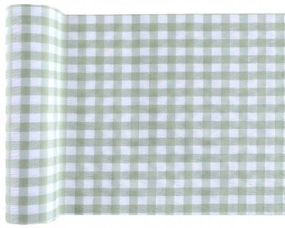 SANTEX 7999-10-30, Chemin de table tissu non tissé Vichy vert 3 mètres