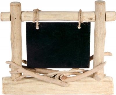 Chaks 80032, Centre de table bois et Ardoise Rectangle 25cm