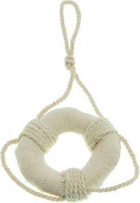 Chaks 80138, Mini-bouée tissu déco à suspendre ivoire 5,5cm