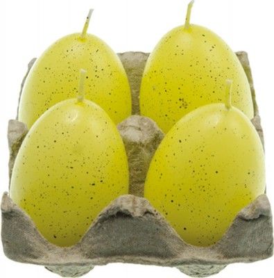 Chaks 80204-19, Set de 4 bougies Oeuf 7cm, Jaune