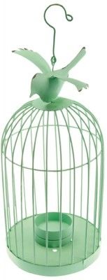 Chaks 80225-28, Cage métal oiseau photophore 20cm, Pistache