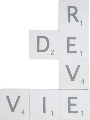 Chaks 80246, Set de 7 Lettres bois blanchi VIE DE REVE 5,5cm