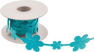 Chaks 80250-12, Ruban feutrine Fleur de 2 m x 3.5cm, Turquoise