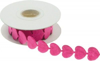 Chaks 80251-05, Ruban feutrine coeur de 2 m x 2cm, Fuchsia