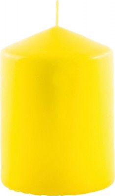 Chaks 80291-19, Grande bougie cylindrique 10 cm, Jaune