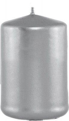Chaks 80291-80, Grande bougie cylindrique 10 cm, métal Argent