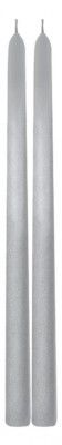 Chaks 80294-80, Set de 2 bougies Flambeau 30cm, métal Argent 