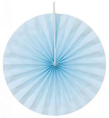 Chaks 80502-35, Lot de 4 grands éventails papier 40cm, Bleu pastel
