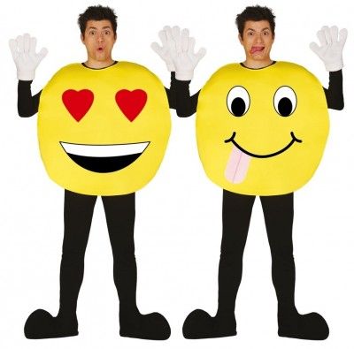 Déguisement Emoticones jaune à personnaliser, adulte (fourni avec adhésifs) 