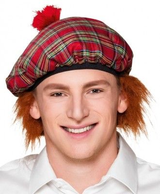 Béret écossais, avec cheveux