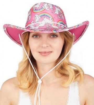 Chapeau adulte cowgirl impression licorne