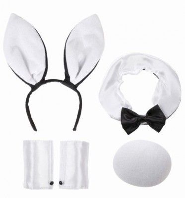 Set Bunny blanc & Noir luxe (5 pièces)