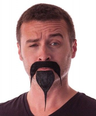 Party Pro 862210, Moustache et bouc Samouraï, Noir