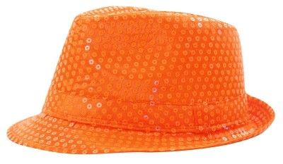 Party Pro 865090617, Chapeau borsalino sequin Néon, Orange