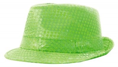 Party Pro 865090618, Chapeau borsalino sequin Néon, Vert