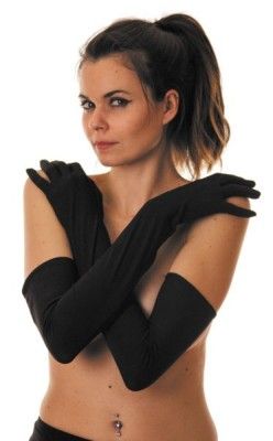 Party Pro 86527, Gants longs 56 cm noirs, adulte