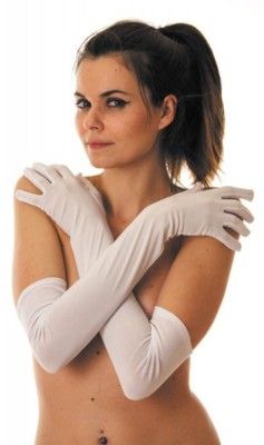 Party Pro 86528, Gants longs 56 cm blancs, adulte