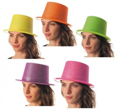 Party Pro 8656, Chapeau haut de forme paillette fluo (par 1)