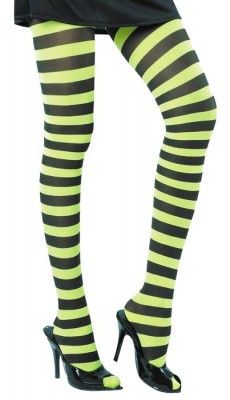 Party Pro 87270023, Collant rayé noir et vert lime