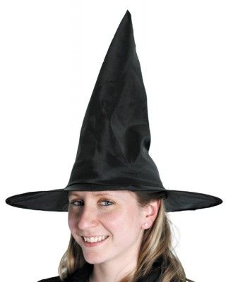 Party Pro 873160, Chapeau de sorcière noir brillant adulte