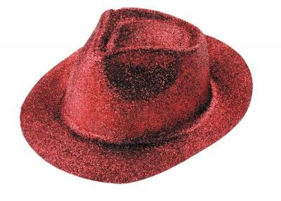 Chapeau borsalino paillette rouge