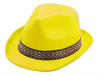 Party Pro 87336, Chapeau borsalino polyester Jaune