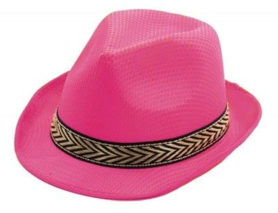 Party Pro 87339, Chapeau borsalino polyester SOUPLE, Rose fuchsia