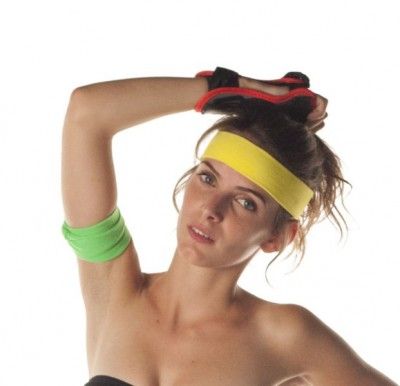 Party Pro 888024, Bandeau pour cheveux 80's jaune