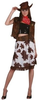 P'TIT Clown re89129 - Costume adulte femme luxe cow girl, Taille L/XL