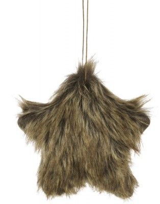Chaks 90393, Etoile à suspendre 14cm en fourrure Brune