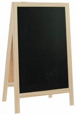 Grande Double Ardoise rectangle en pin 20 x 39 cm