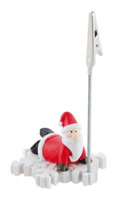 Chaks 90460, Marque-place Père Noël couché sur flocon 10cm