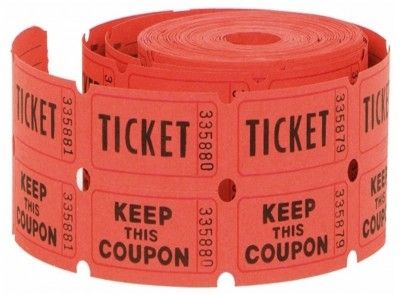 Rouleau de 500 double-tickets colorés (assortis)