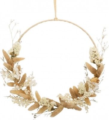 Couronne de Fleurs séchées naturelles 28 cm