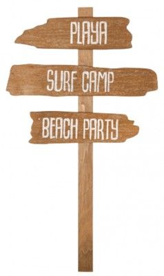 Grande PANCARTE Playa Surf Camp Beach Party en bois 70cm