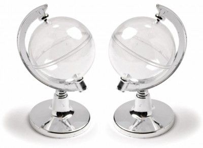 Lot de 2 ballotins Globes Terrestres Mappemondes PVC 11cm