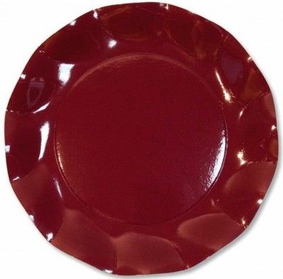 Paquet de 10 assiettes 27 CM bordeaux, 27 CM