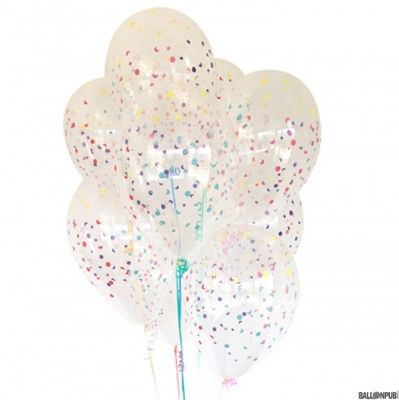 Sachet de 8 ballons imprimés confettis multicolores 30cm