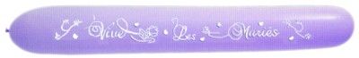 Lot de 5 ballons Bannières géantes mariés Lilas