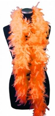 Boa en plumes, orange 1m80