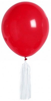 Kit de 6 Ballons Pompons ® blanc/ROUGE