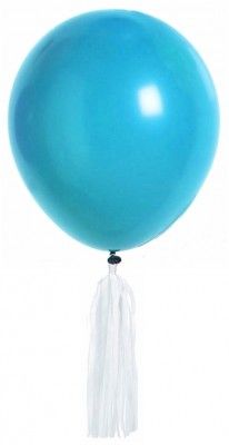 Kit de 6 Ballons Pompons ® blanc/TURQUOISE